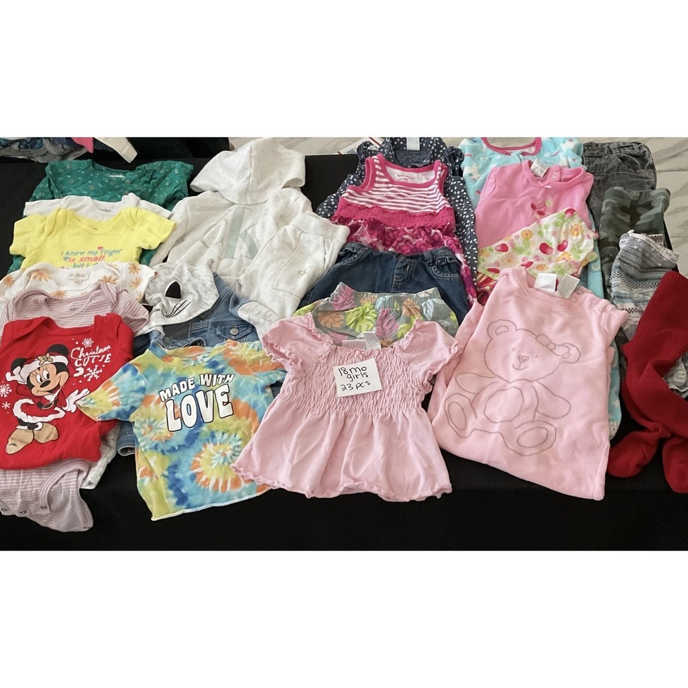 Mixed Brands 23pc Clothes Lot Girls 18M Multicolor Minnie Dress Pants Layette